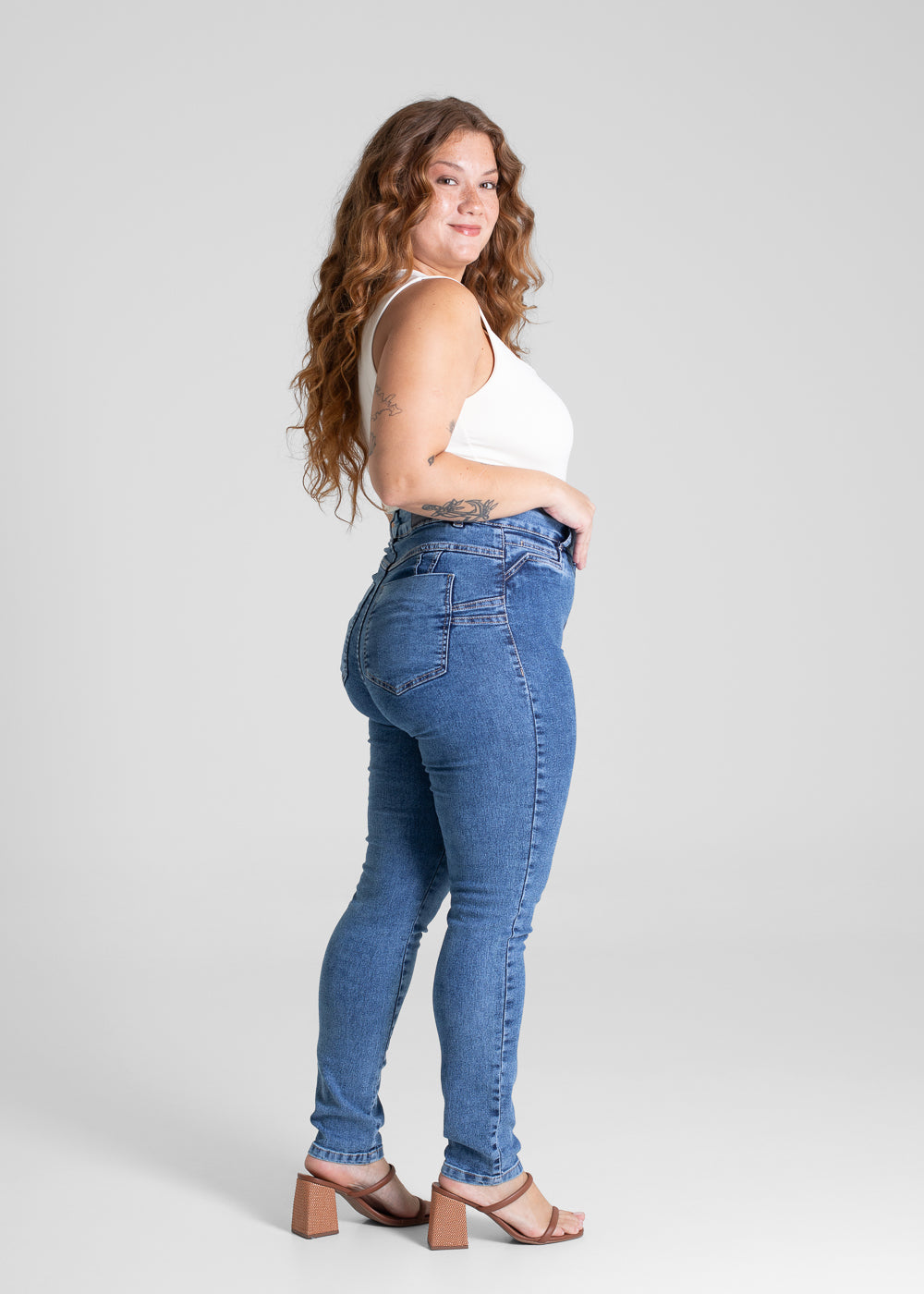 Calça Jeans Sawary Plus Size Levanta Bumbum - 280943 AZUL