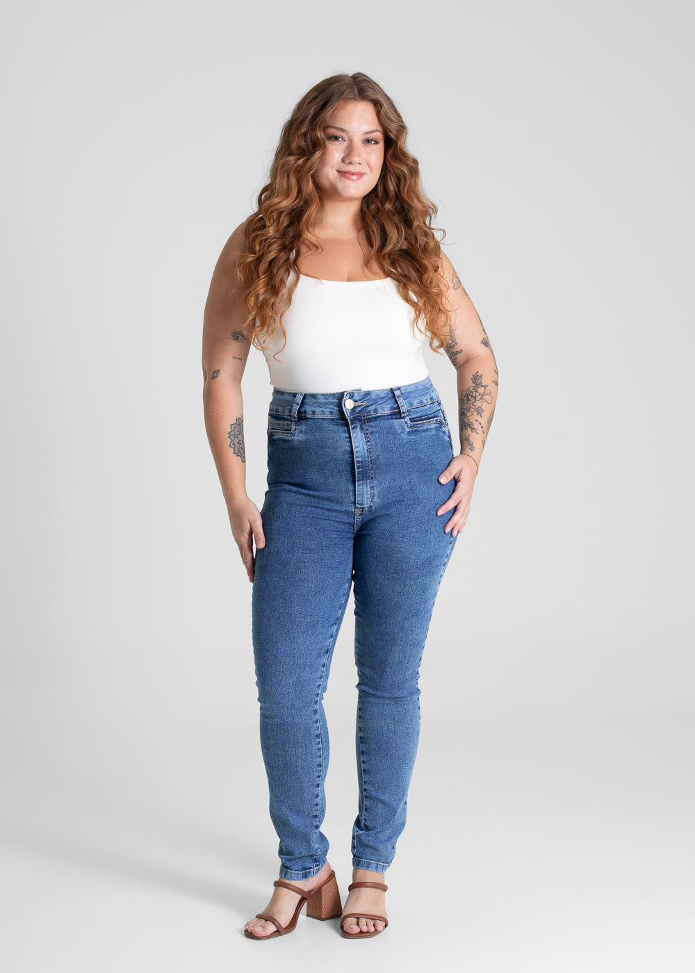 Calça Jeans Sawary Plus Size Levanta Bumbum - 280943 AZUL