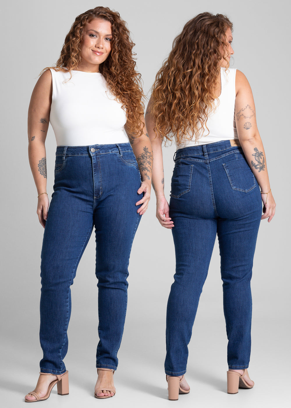 Calça Jeans Sawary Cigarrete Plus Size - 280948 AZUL
