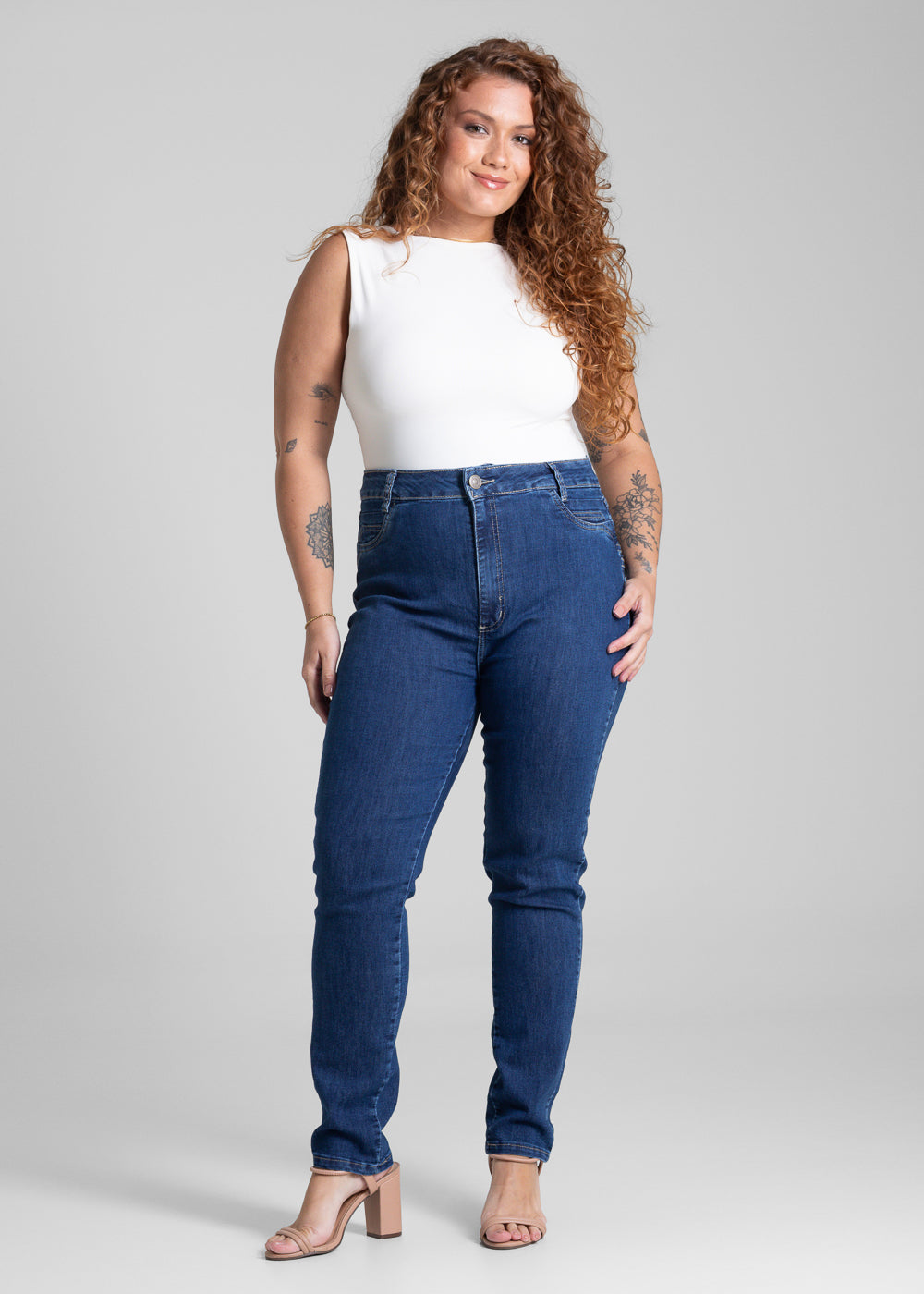 Calça Jeans Sawary Cigarrete Plus Size - 280948 AZUL