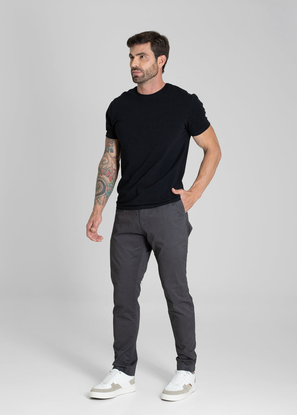 Calça Sarja Sawary Slim - 280954 CINZA