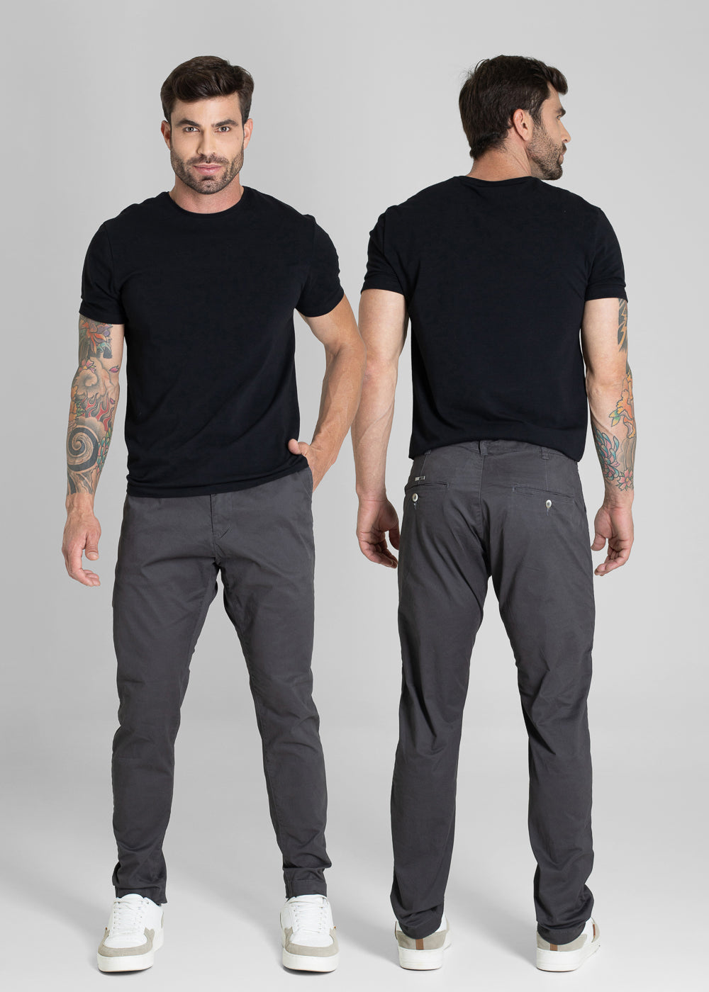 Calça Sarja Sawary Slim - 280954 CINZA