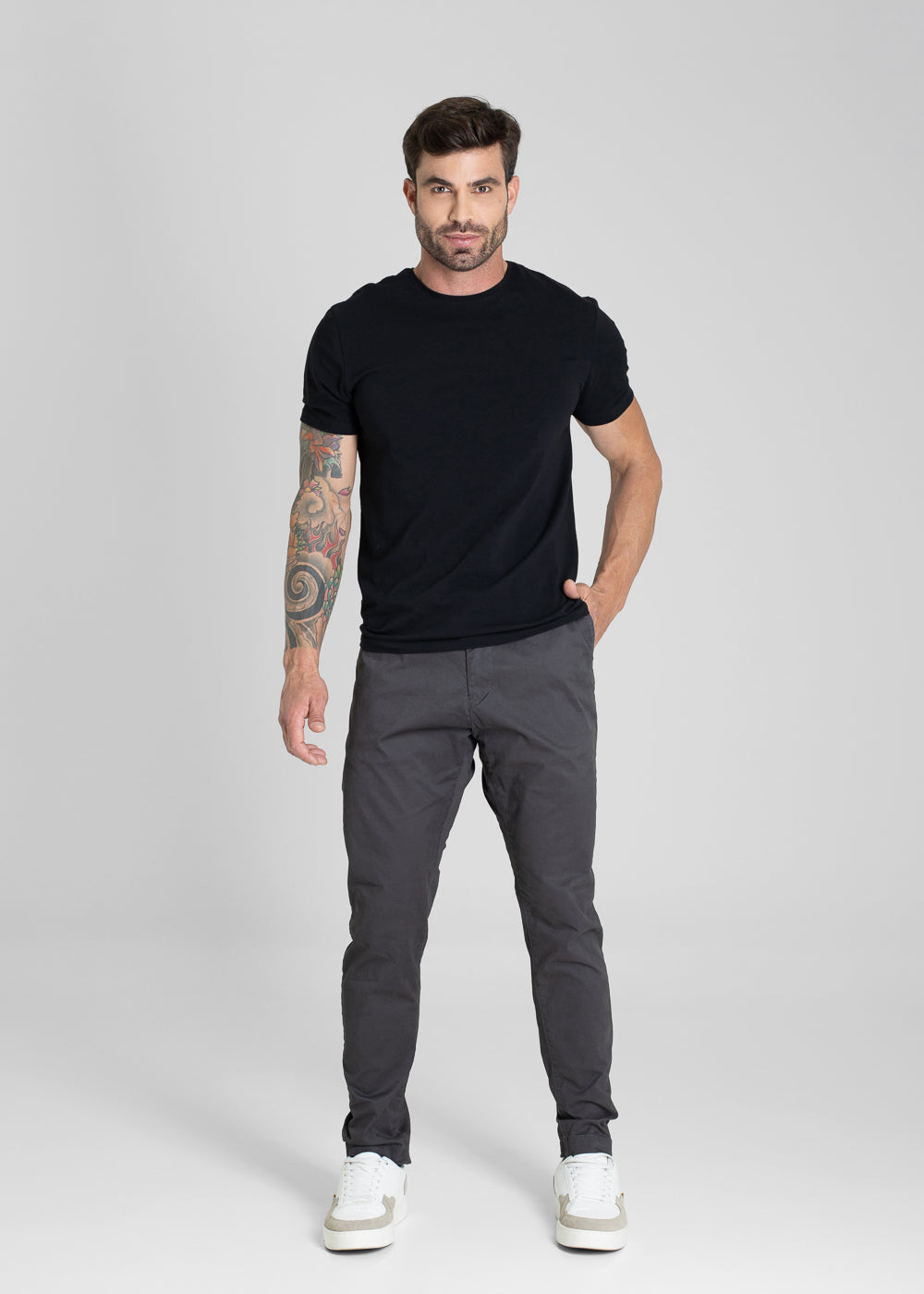 Calça Sarja Sawary Slim - 280954 CINZA