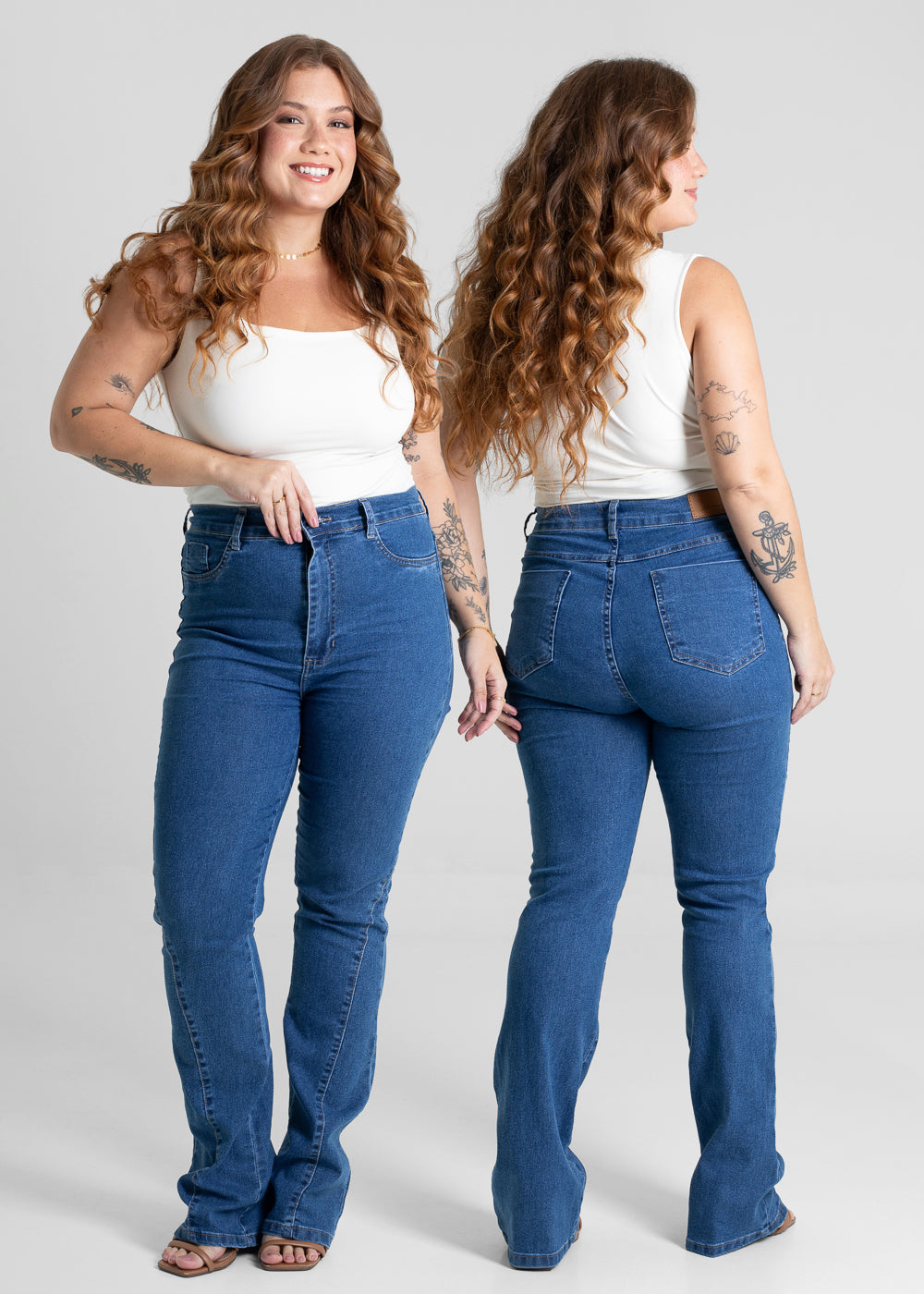 Calça Jeans Sawary Plus Size Bootcut - 281005 AZUL