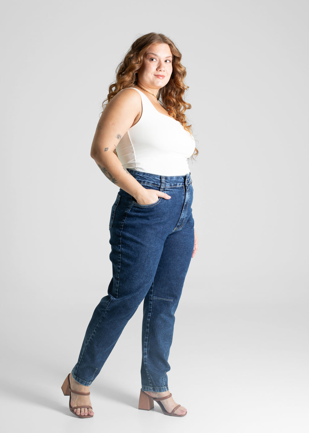 Calça Jeans Sawary Plus Size Mom - 281006 AZUL