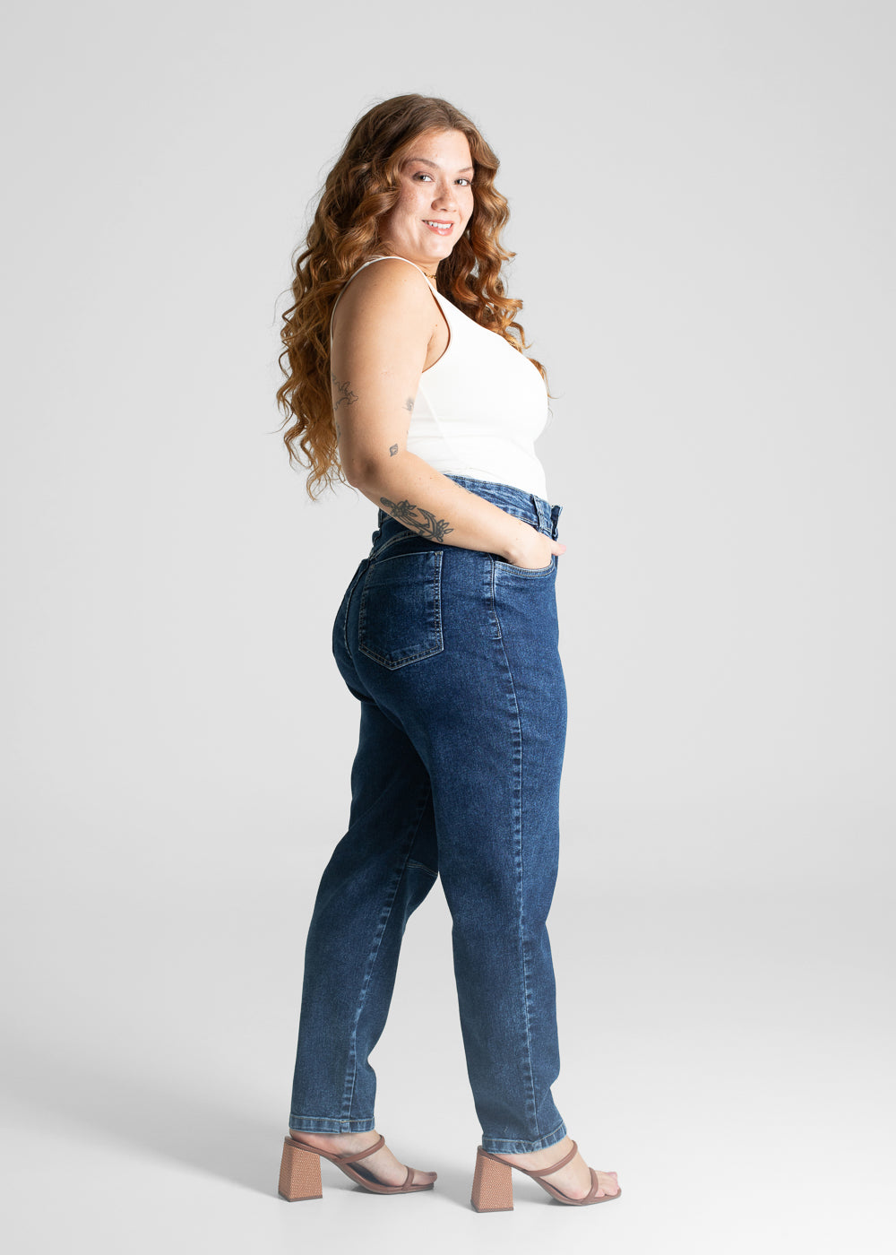 Calça Jeans Sawary Plus Size Mom - 281006 AZUL