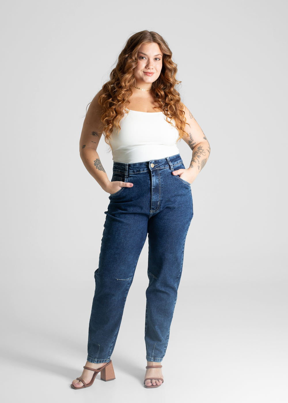 Calça Jeans Sawary Plus Size Mom - 281006 AZUL