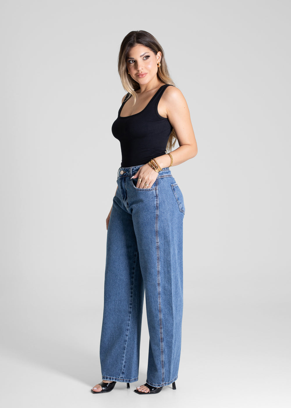 Calça Jeans Sawary Barrel - 281026 AZUL