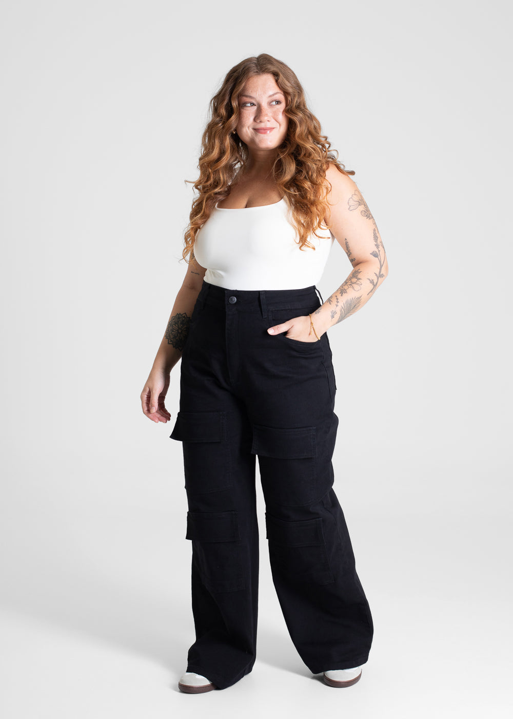 Calça Sarja Sawary Plus Size Wide Leg - 281032 PRETO