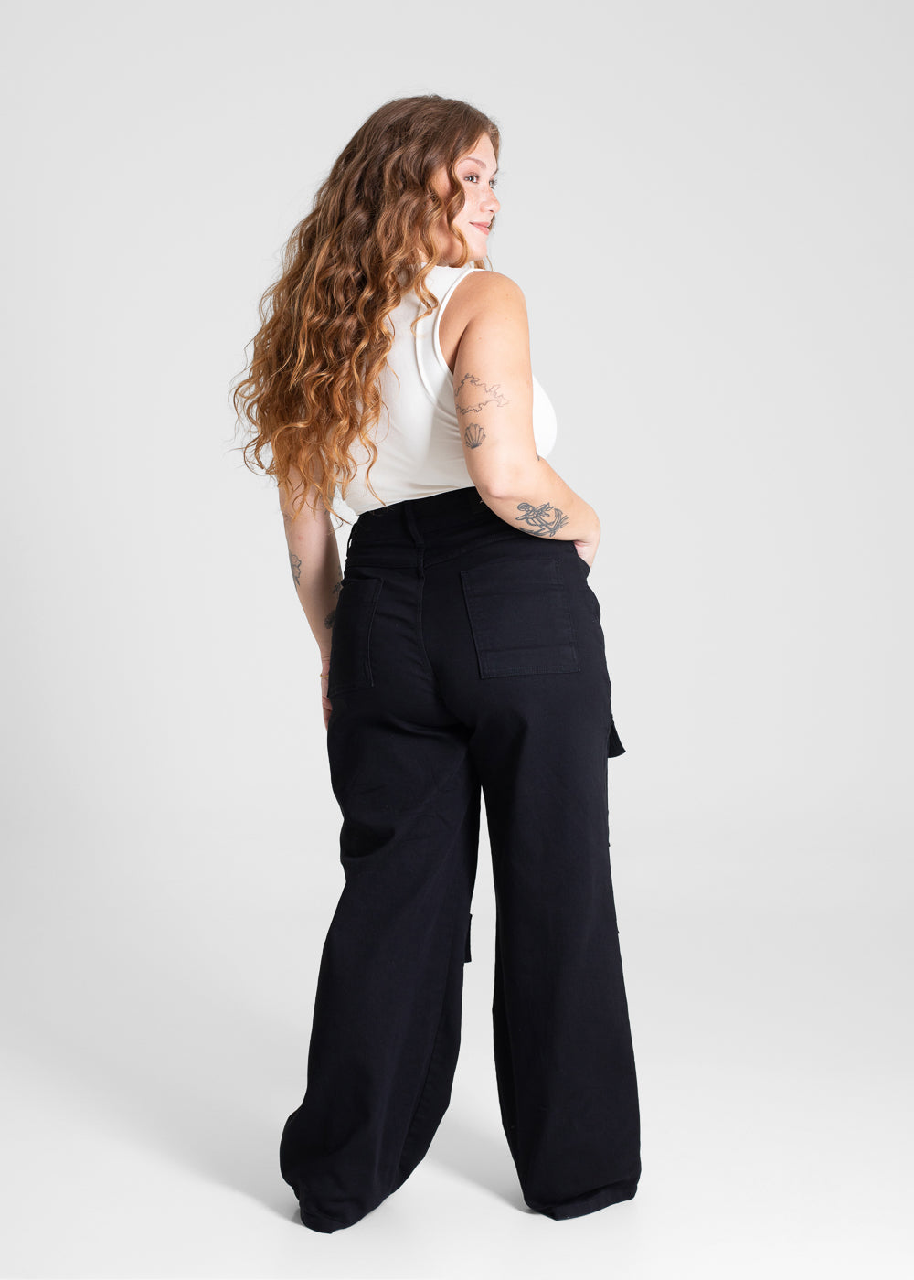 Calça Sarja Sawary Plus Size Wide Leg - 281032 PRETO