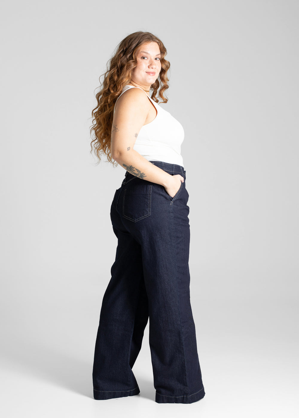 Calça Jeans Sawary Wide Leg Plus Size - 281043 AZUL
