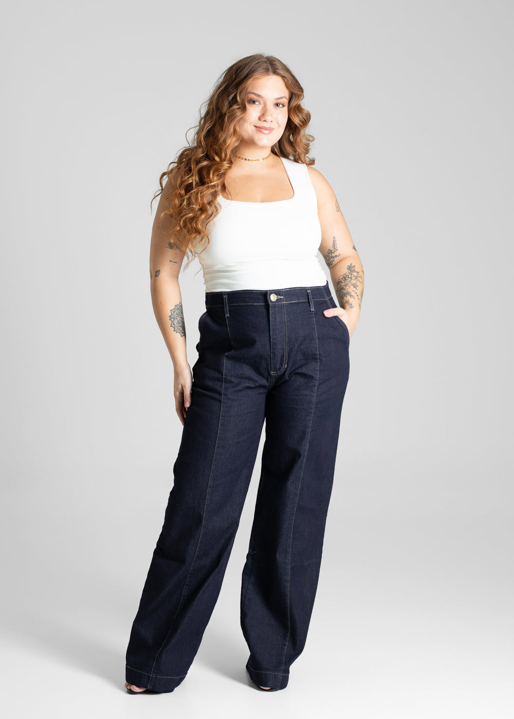 Calça Jeans Sawary Wide Leg Plus Size - 281043 AZUL