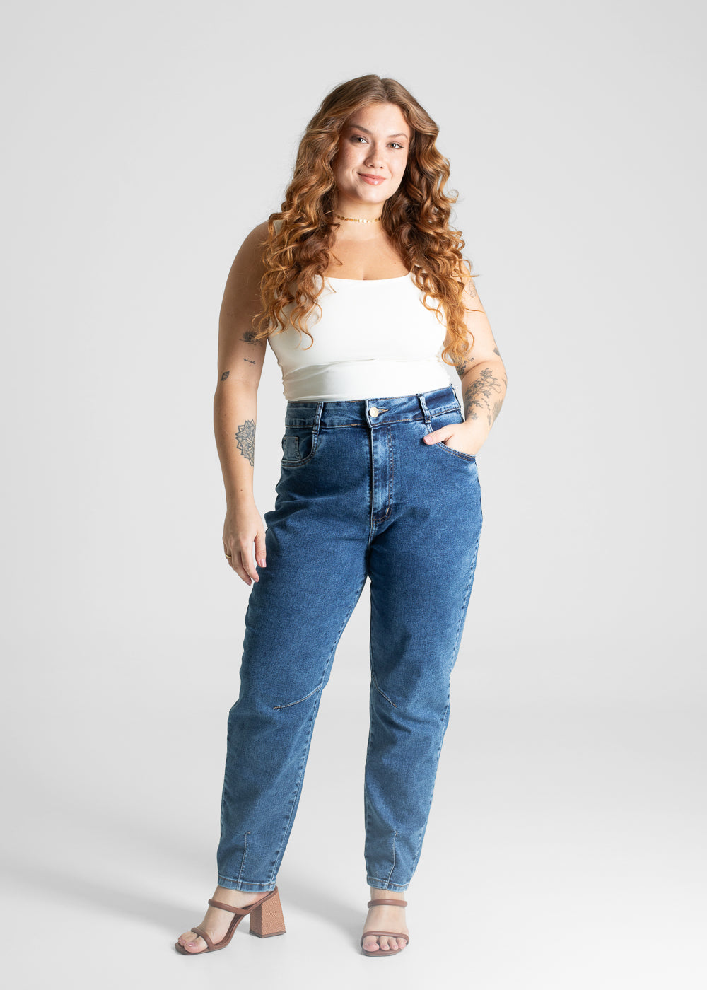 Calça Jeans Sawary Plus Size Mom - 281059 AZUL