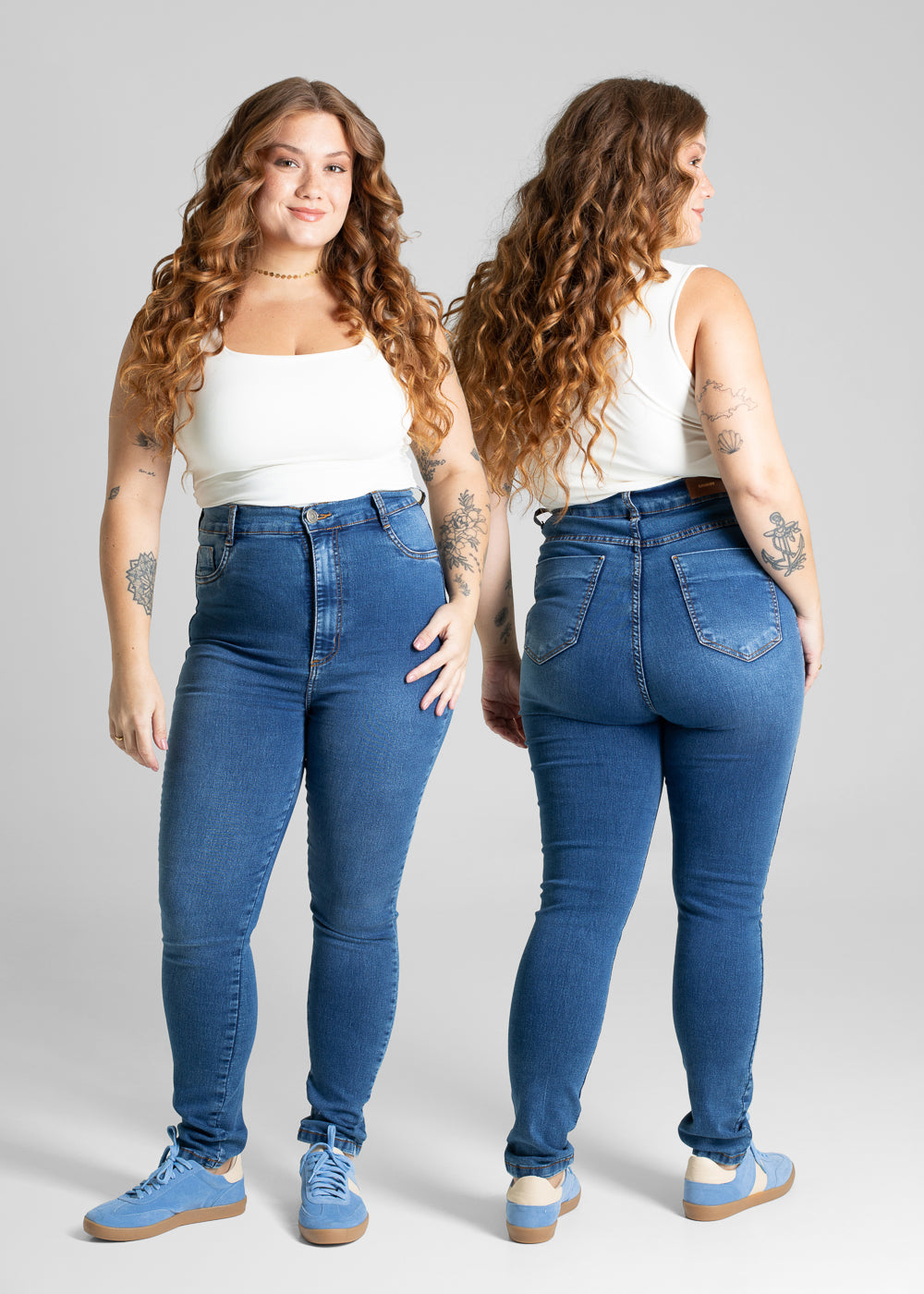 Calça Jeans Sawary Cigarrete Plus Size - 281061 AZUL