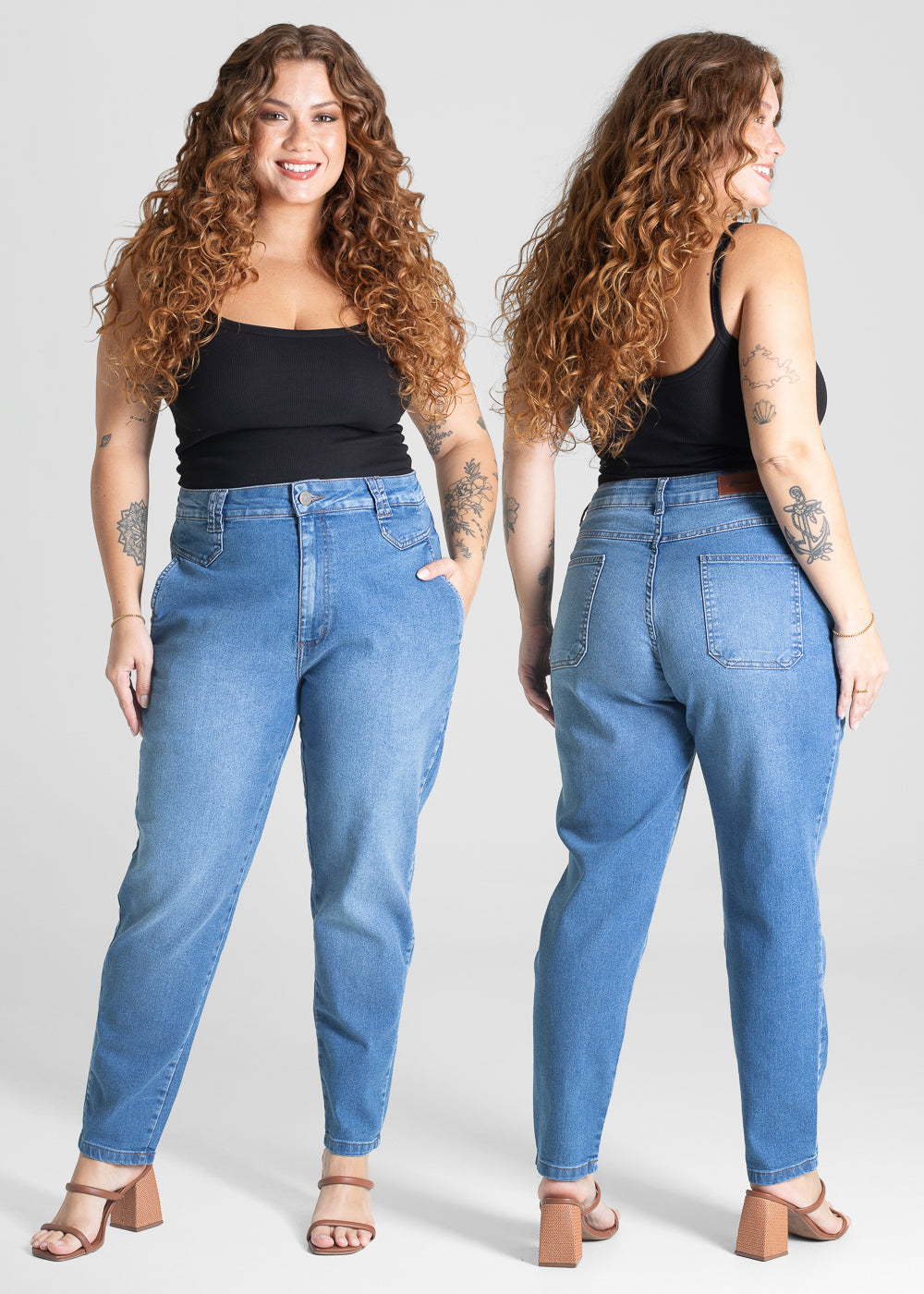 Calça Jeans Sawary Plus Size Mom - 281064 AZUL