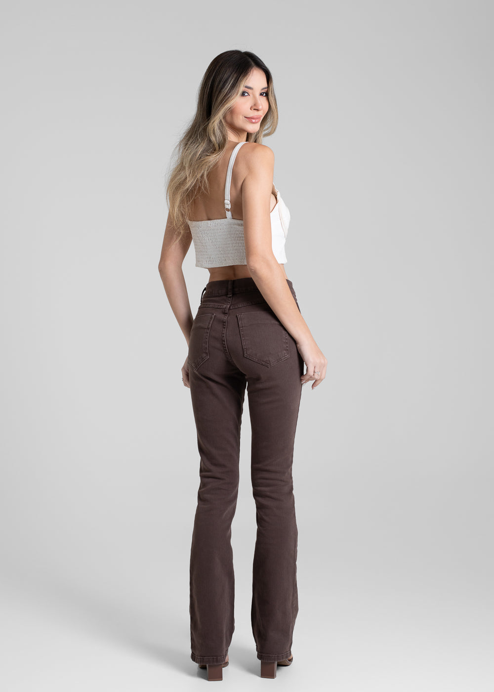 Calça Sarja Sawary Boot Cut - 281101 MARROM