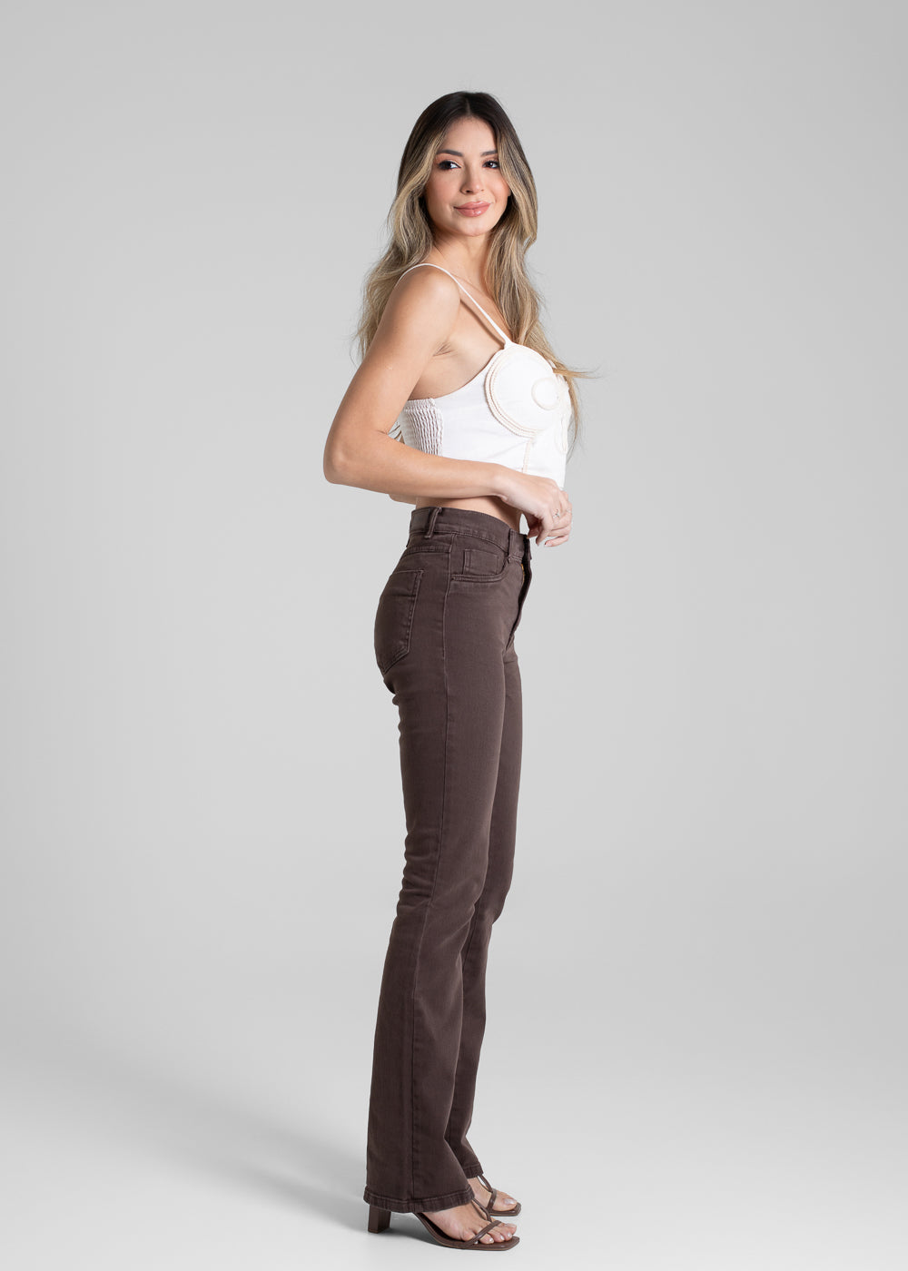 Calça Sarja Sawary Boot Cut - 281101 MARROM