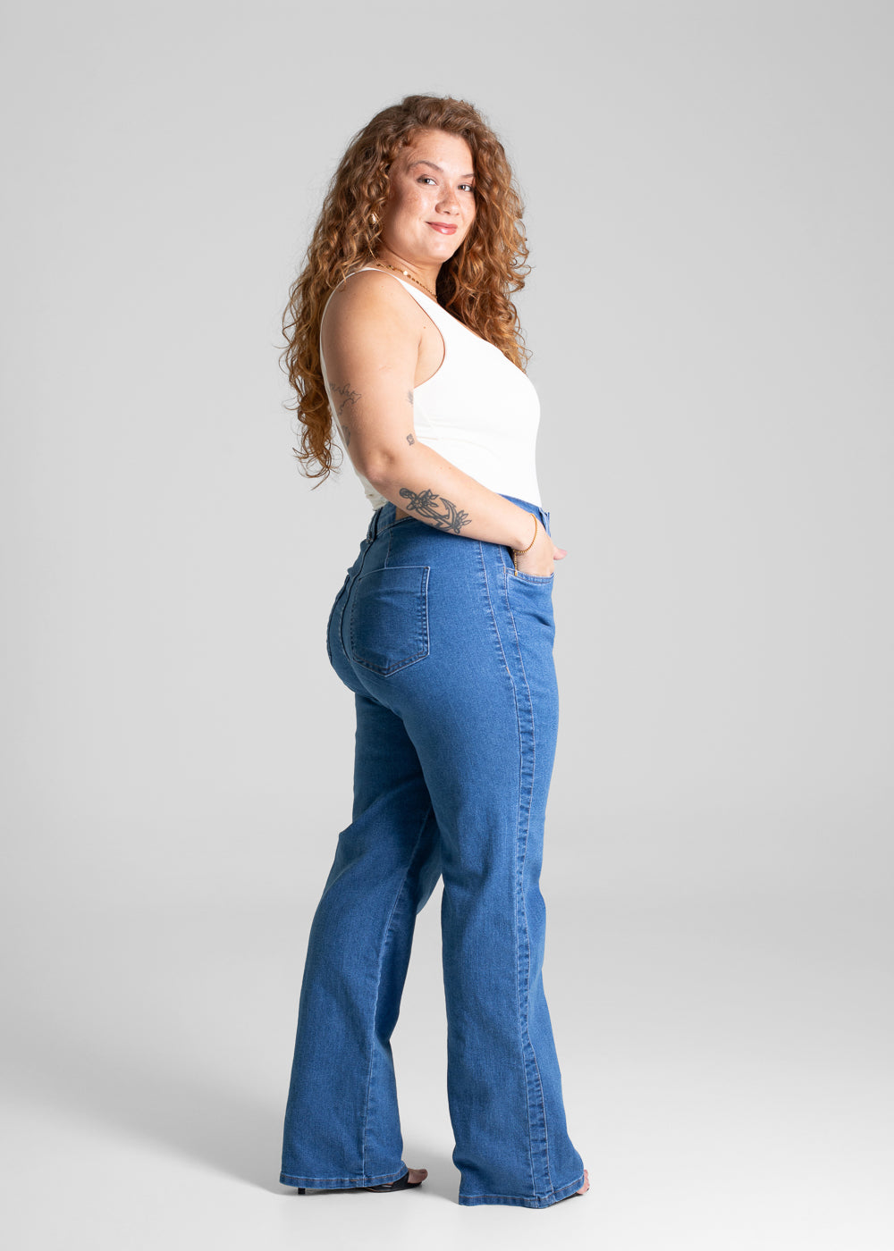 Calça Jeans Sawary Plus Size Reta - 281125 AZUL