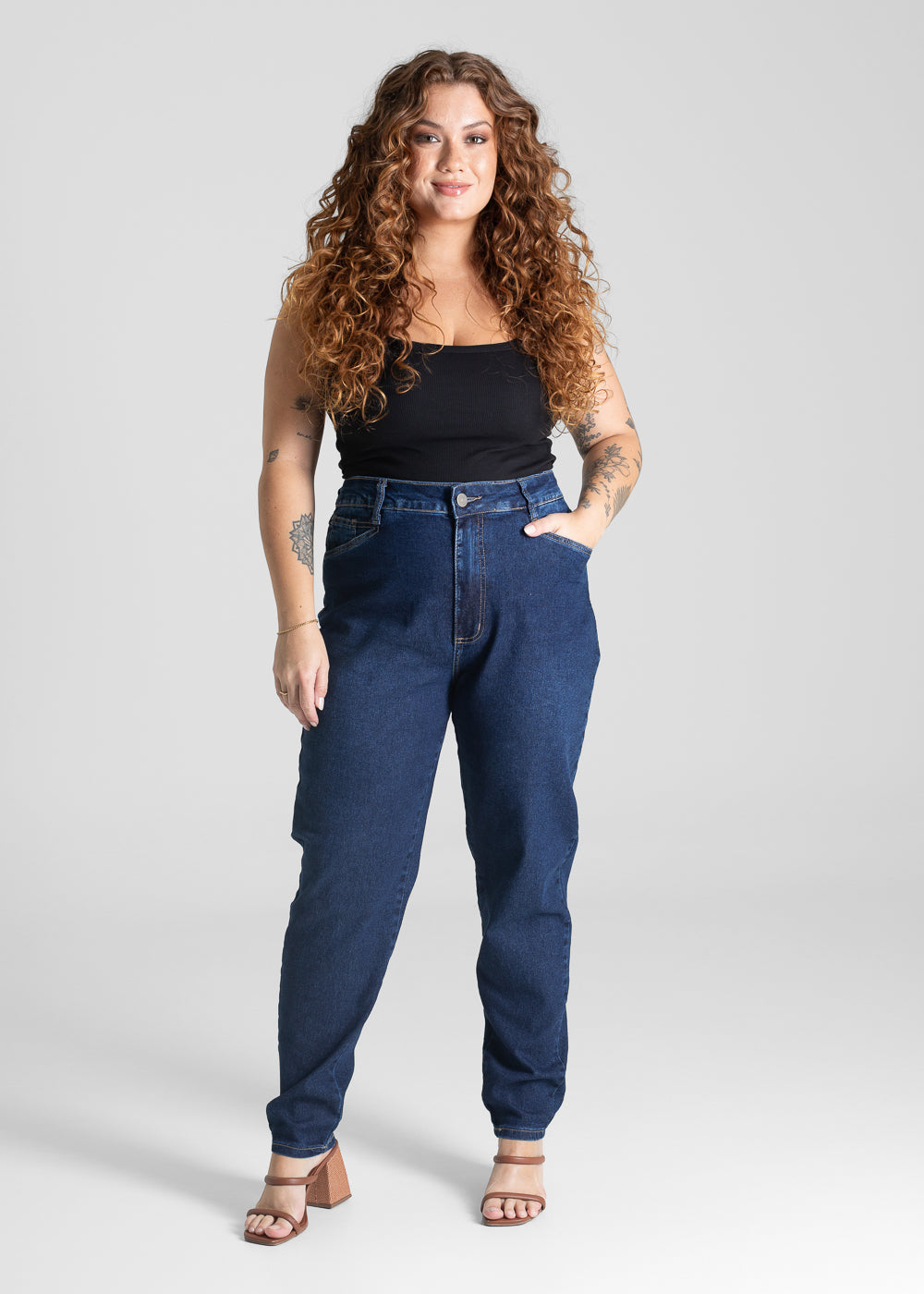 Calça Jeans Sawary Plus Size Mom - 281216 AZUL