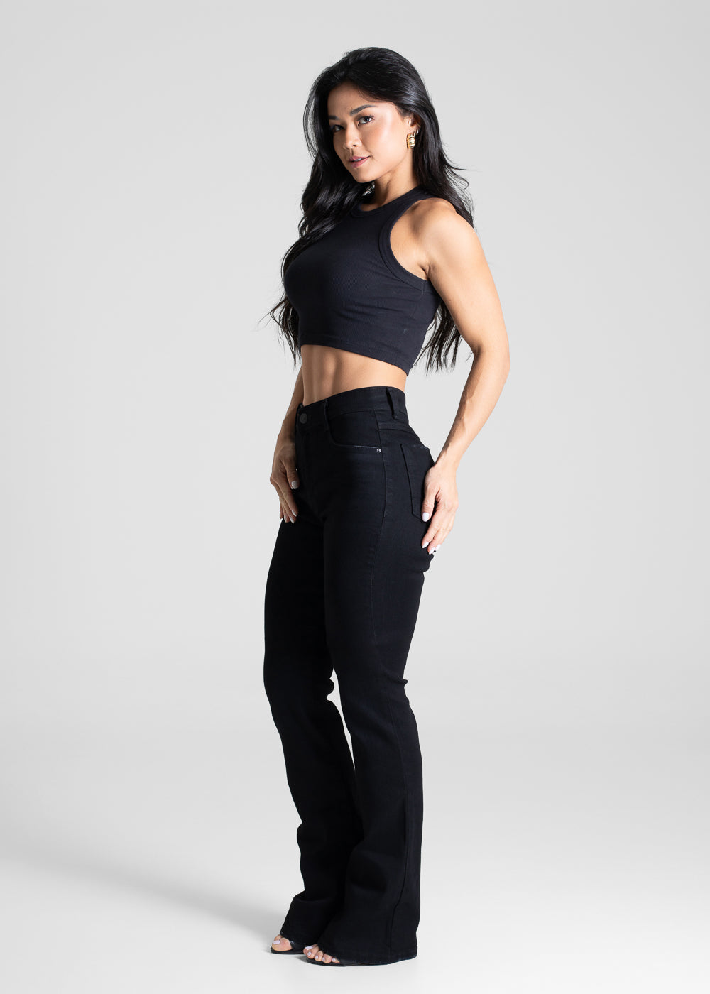 Calça Sarja Sawary Boot Cut - 281249 PRETO