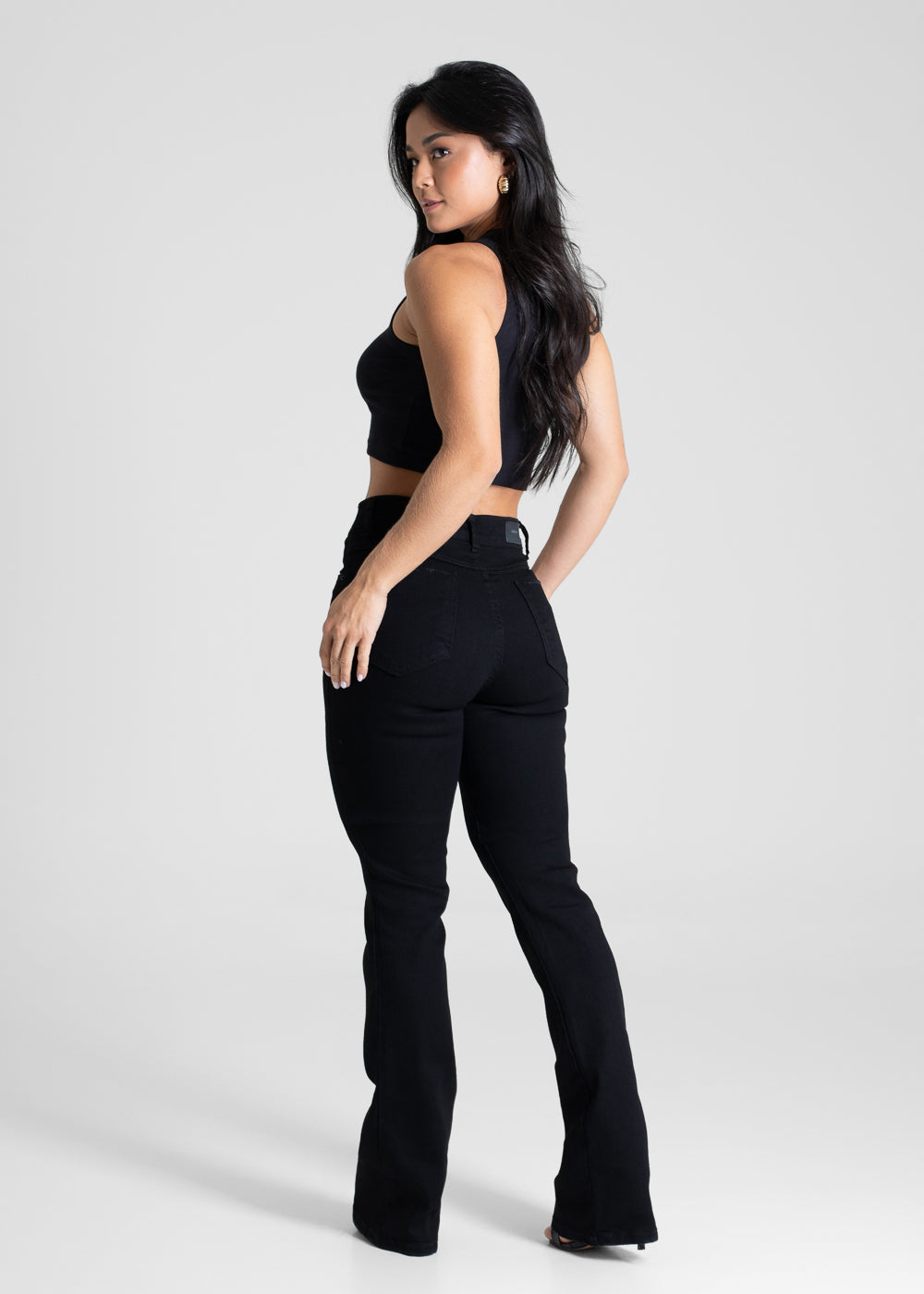 Calça Sarja Sawary Boot Cut - 281249 PRETO