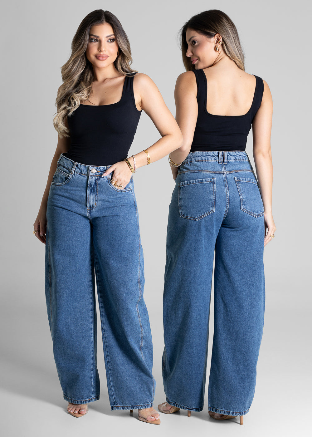 Calça Jeans Sawary Barrel - 281283 AZUL