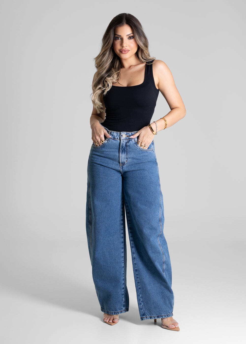 Calça Jeans Sawary Barrel - 281283 AZUL