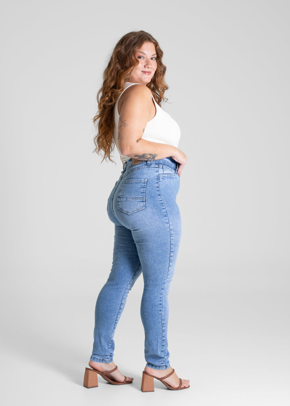 Calça Jeans Sawary Plus Size Skinny - 281307 AZUL