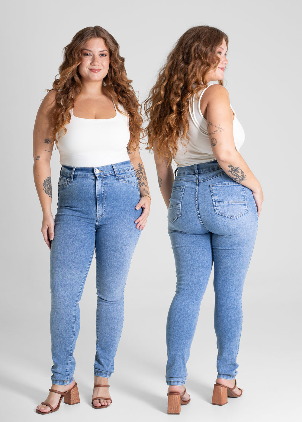 Calça Jeans Sawary Plus Size Skinny - 281307 AZUL