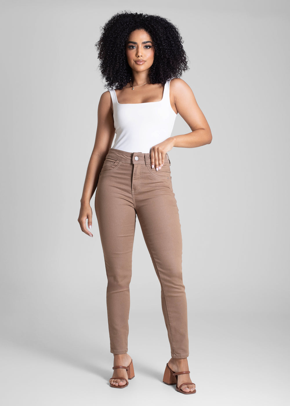 Calça Sarja Sawary Levanta Bumbum - 281447 BEGE