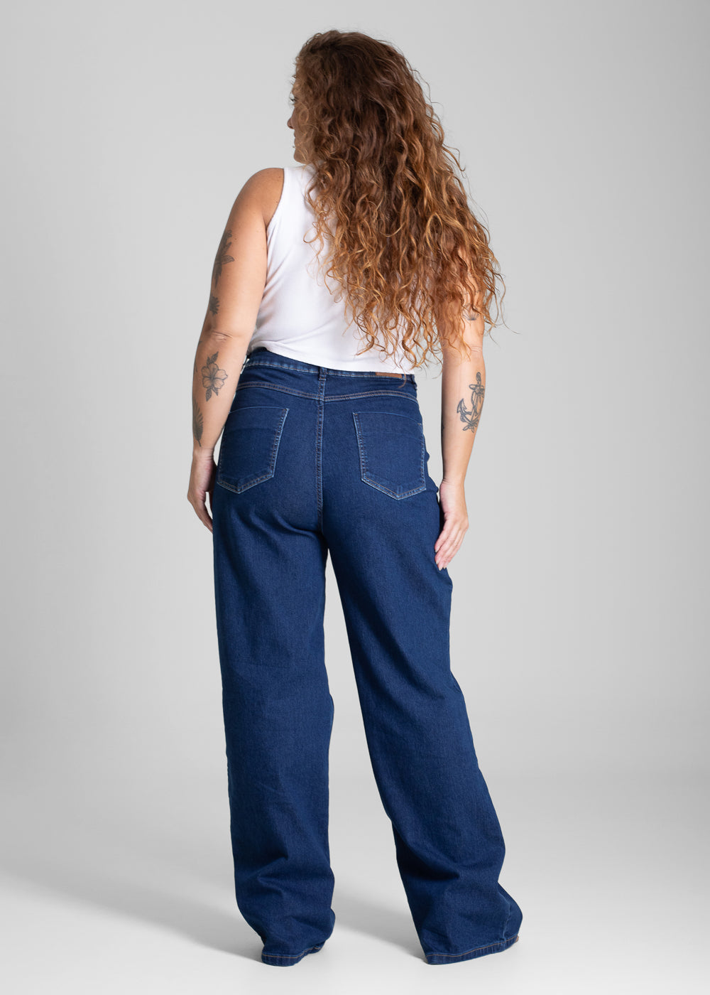 Calça Jeans Sawary Plus Size Wide Leg - 281461 AZUL