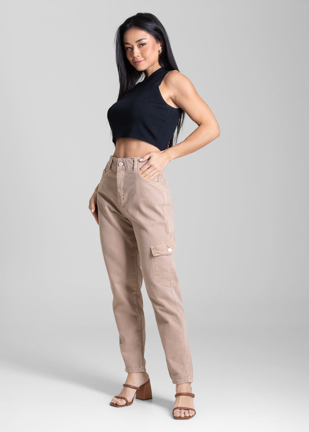 Calça Sarja Sawary Mom - 281467 BEGE
