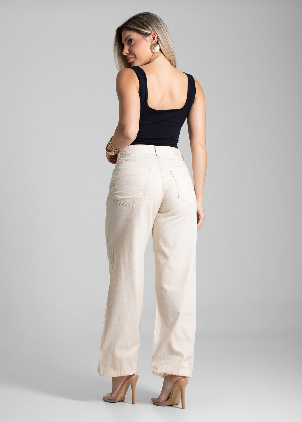 Calça Sarja Sawary Balonê - 281472 OFF WHITE