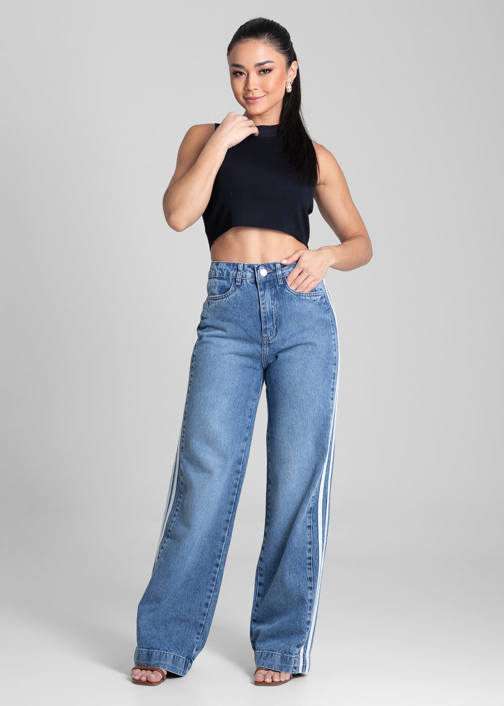 Calça Jeans Sawary Wide Leg - 281480 AZUL