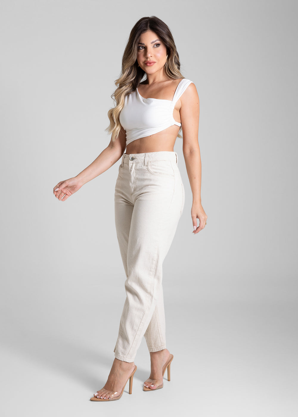 Calça Linho Sawary Barrel - 281485 OFF WHITE