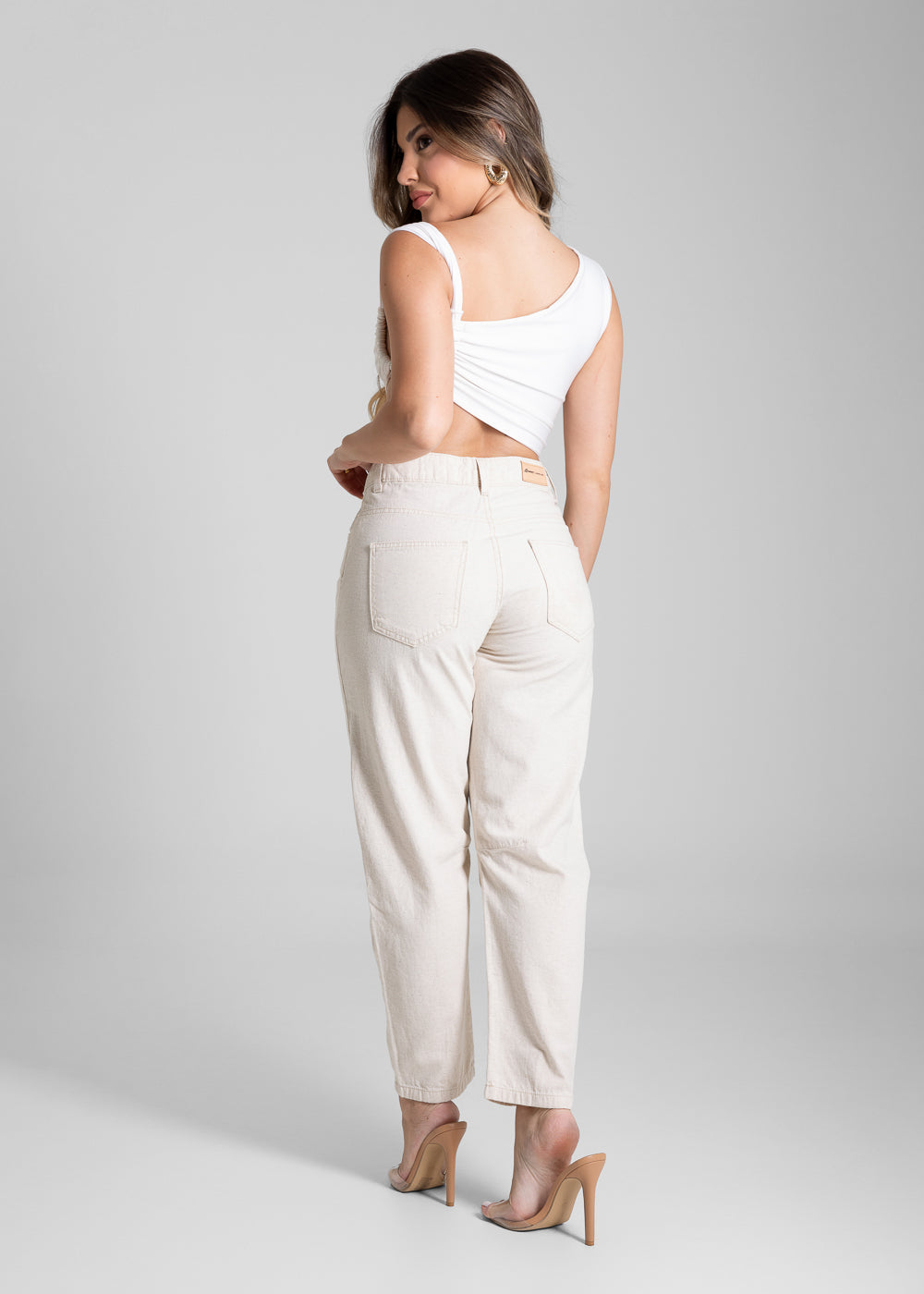 Calça Linho Sawary Barrel - 281485 OFF WHITE