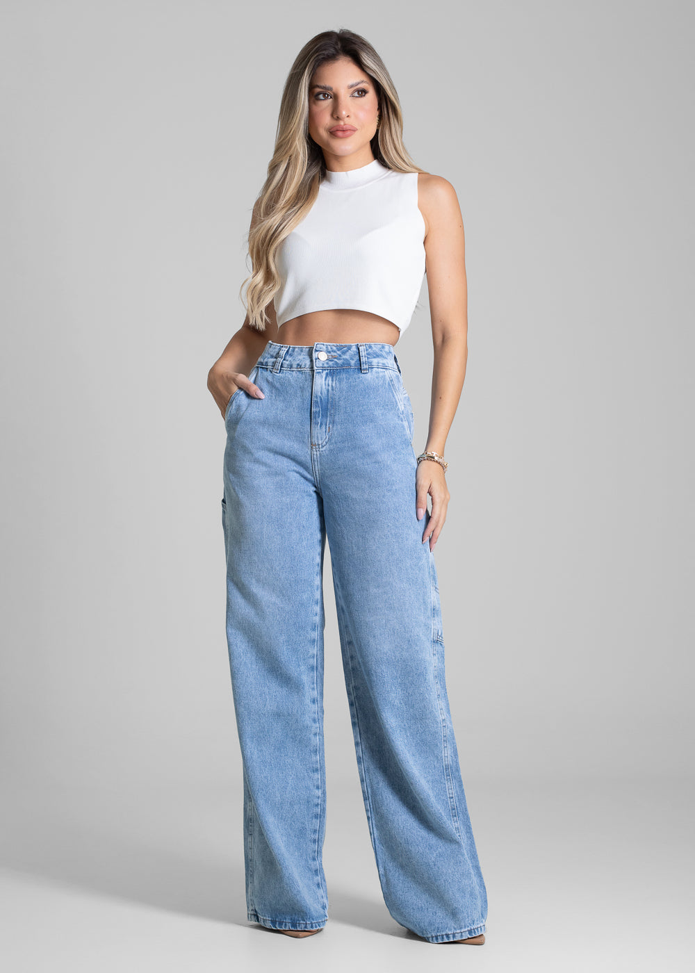 Calça Jeans Sawary Wide Leg - 281499 AZUL
