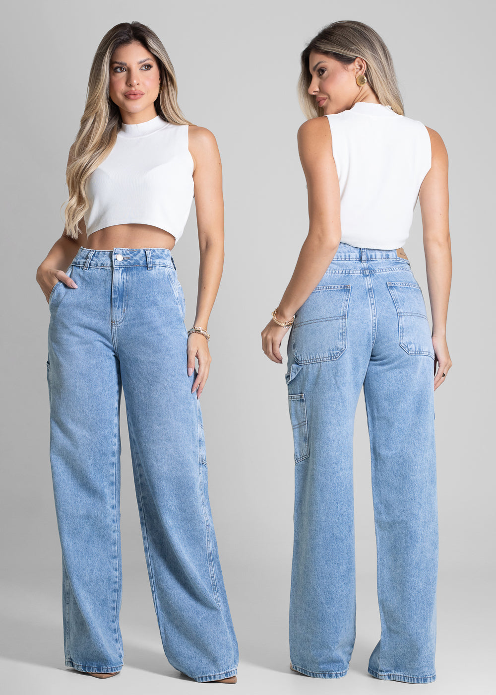 Calça Jeans Sawary Wide Leg - 281499 AZUL