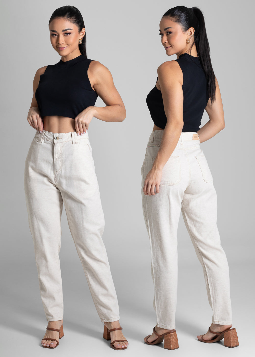 Calça Linho Sawary Mom - 281520 OFF WHITE