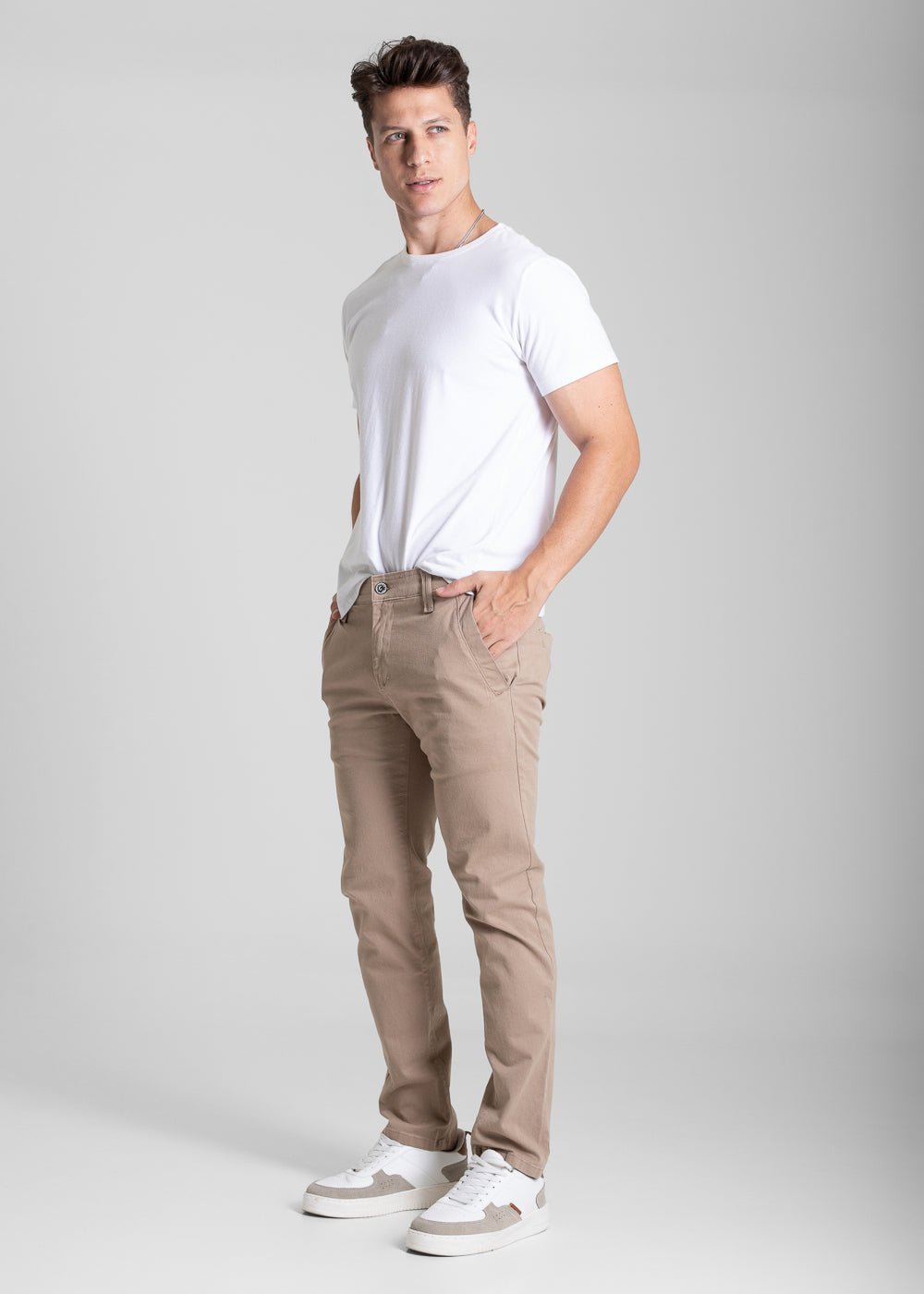 Calça Sarja Sawary Slim - 281527 BEGE