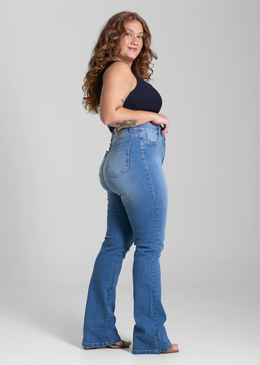Calça Jeans Sawary Plus Size Bootcut - 281573 AZUL