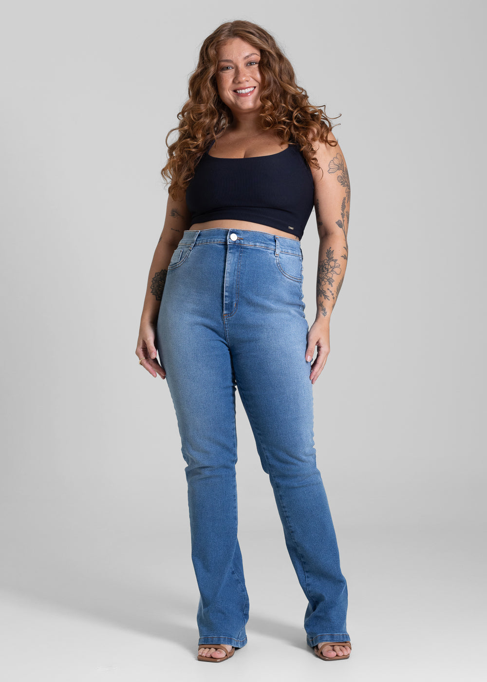 Calça Jeans Sawary Plus Size Bootcut - 281573 AZUL