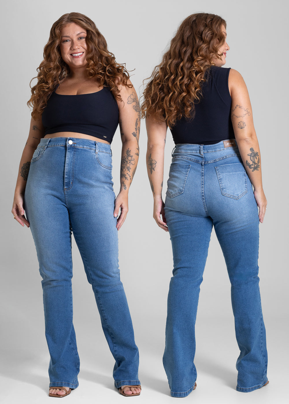 Calça Jeans Sawary Plus Size Bootcut - 281573 AZUL