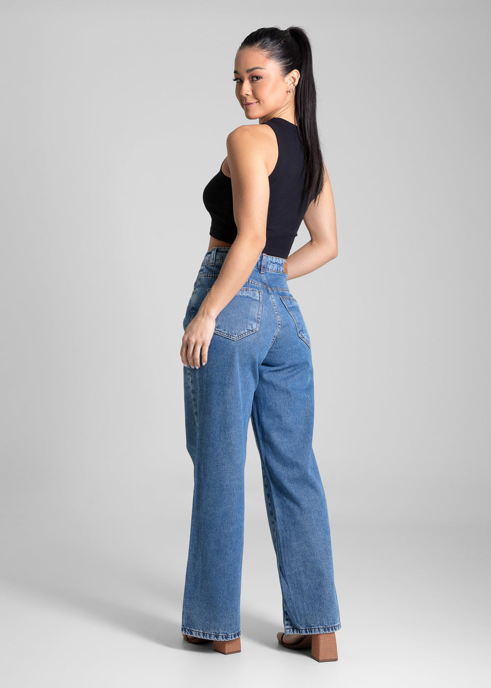 Calça Jeans Sawary Wide Leg Petit - 281606 AZUL