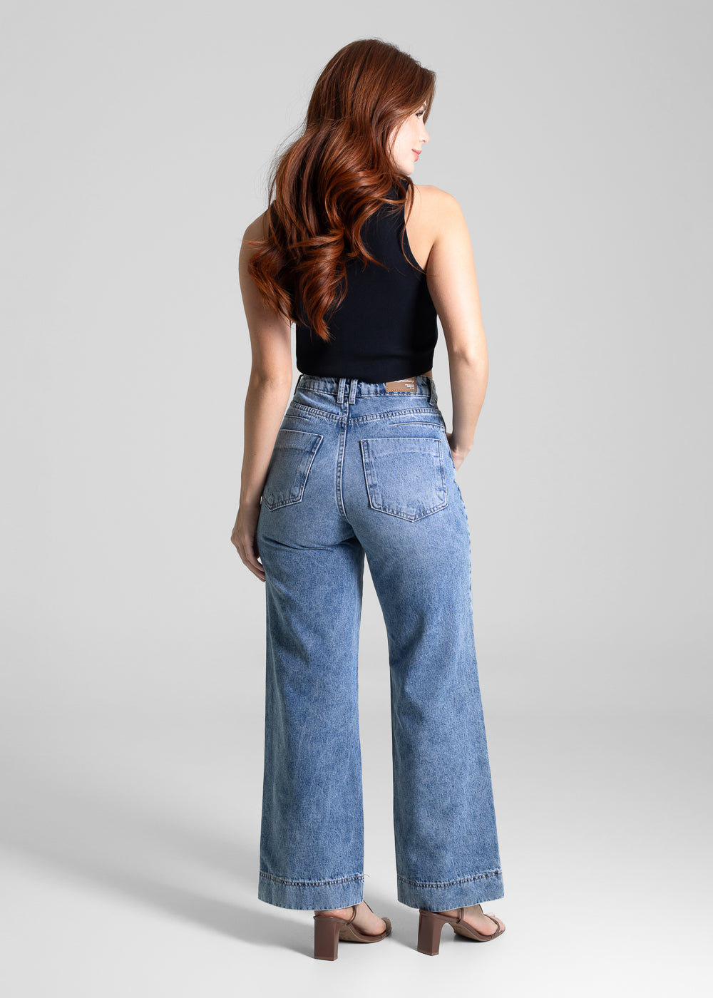 Calça Jeans Sawary Wide Leg Petit - 281634
 AZUL
