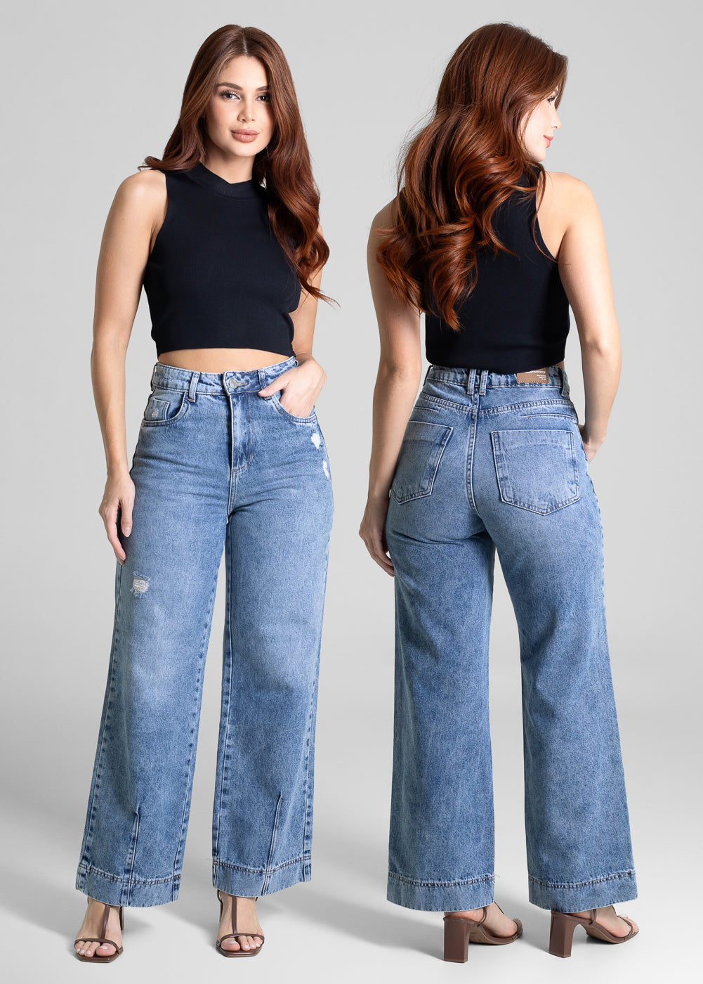 Calça Jeans Sawary Wide Leg Petit - 281634
 AZUL