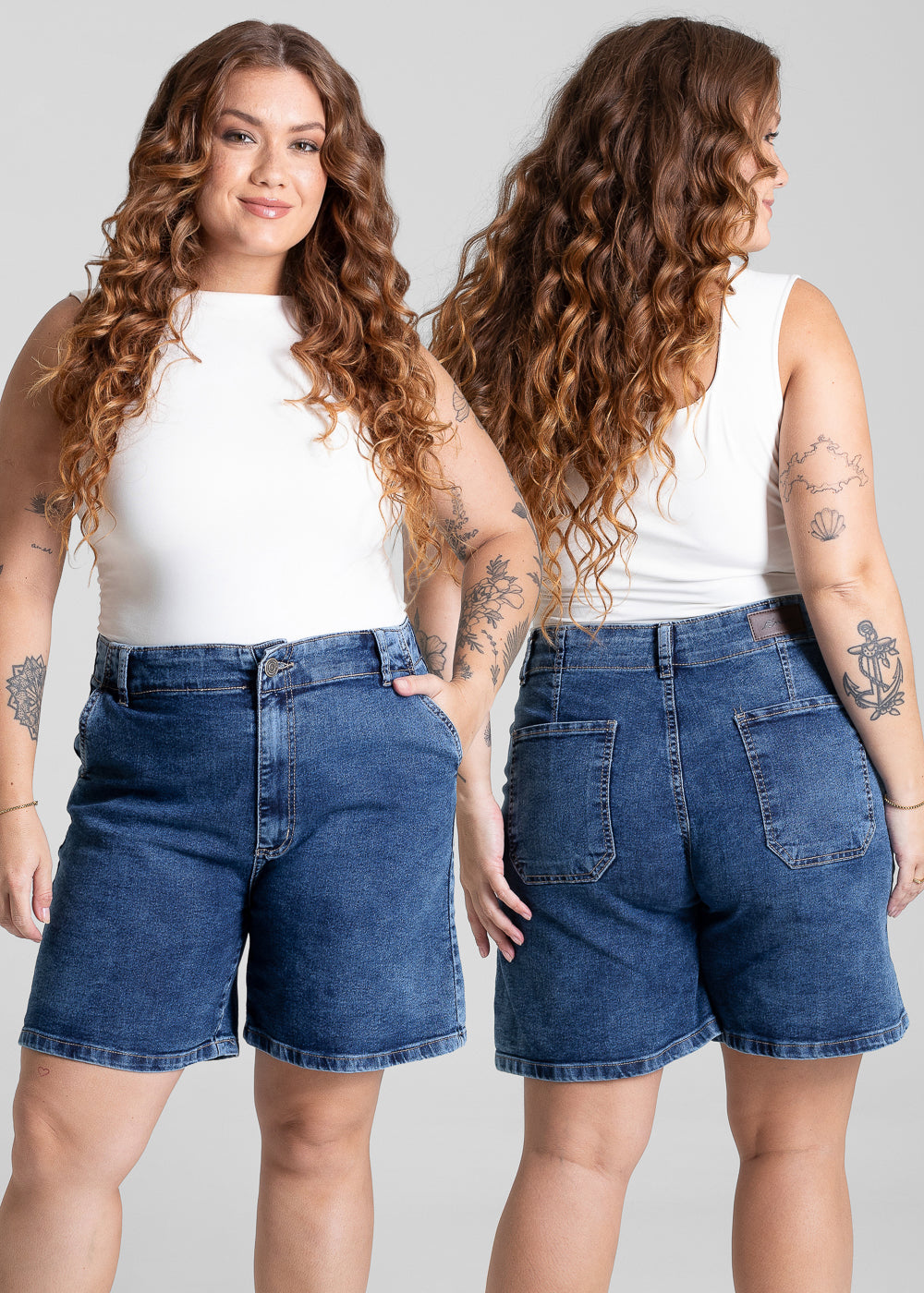 Bermuda Jeans Sawary Plus Size - 281641 AZUL