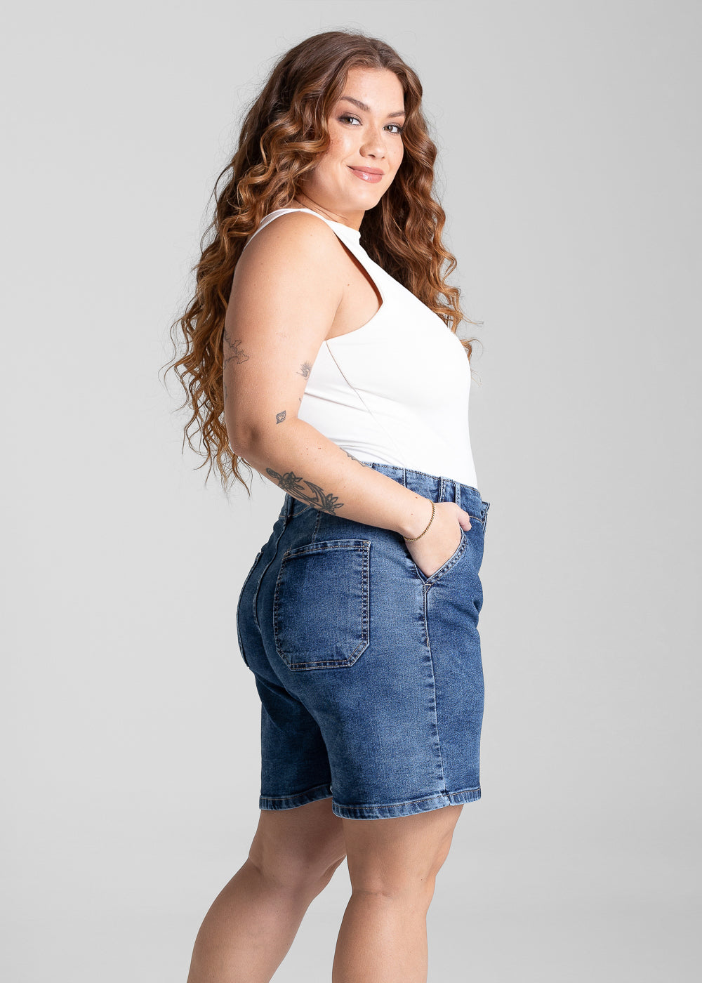 Bermuda Jeans Sawary Plus Size - 281641 AZUL