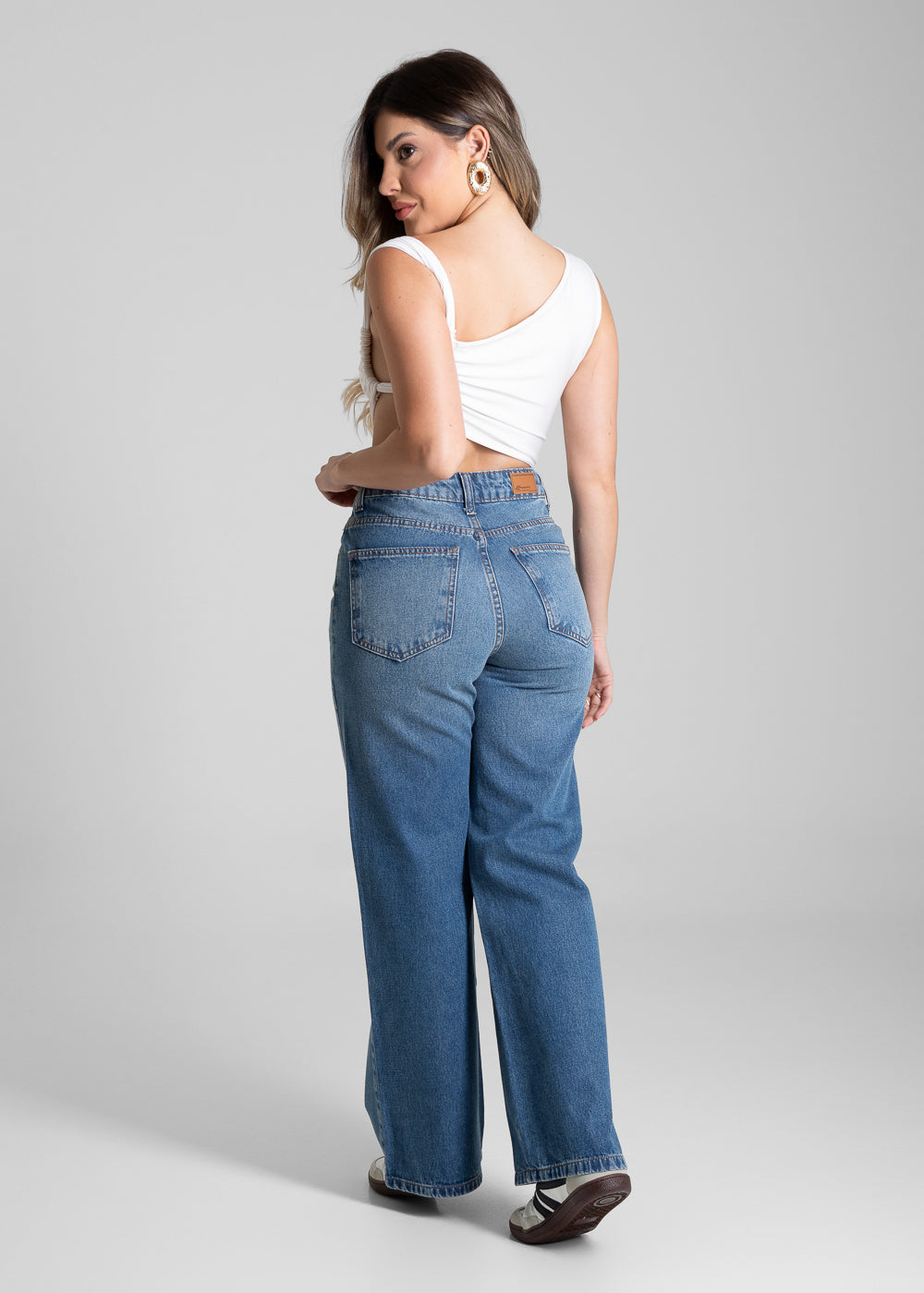 Calça Jeans Sawary Wide Leg Petit - 281654 AZUL