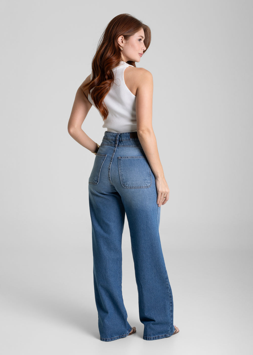 Calça Jeans Sawary Wide Leg - 281683 PRETO